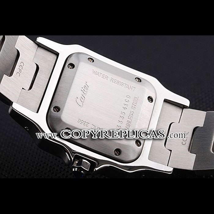 Swiss Cartier Santos De Cartier Galbeee Yellow Gold and Steel Case Steel Bracelet Small CTR6079 - Photo-3