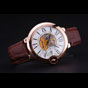 Swiss Cartier Ballon Bleu de Cartier White Dial Gold Case Brown Leather Bracelet CTR5910 - thumb-2