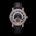 Cartier Rotonde Flying Tourbillon Diamonds Black Dial CTR5997