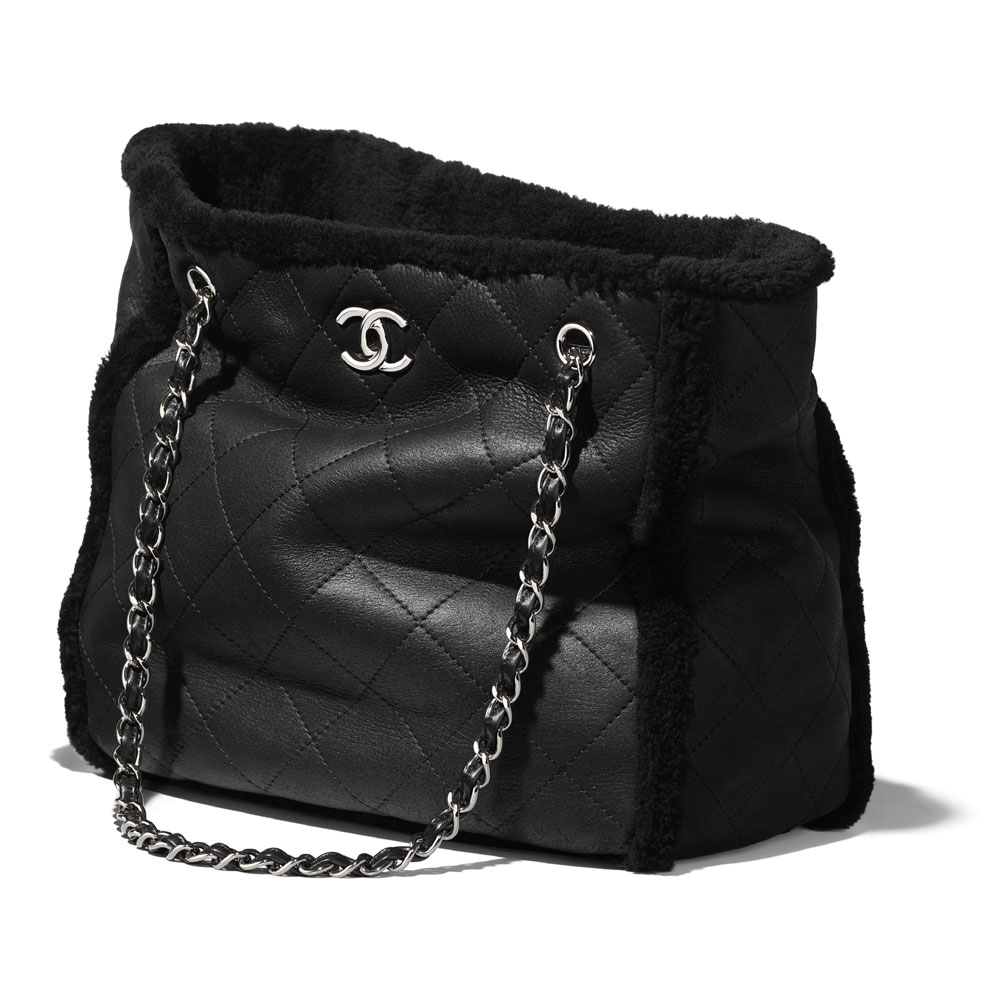 Chanel shearling lambskin ruthenium finish metal A57739 Y83868 94305 - Photo-3