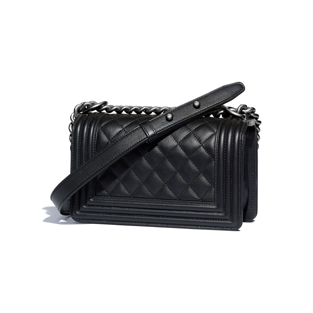small boy chanel bag calfskin ruthenium finish metal A67085 Y09953 94305 - Photo-2