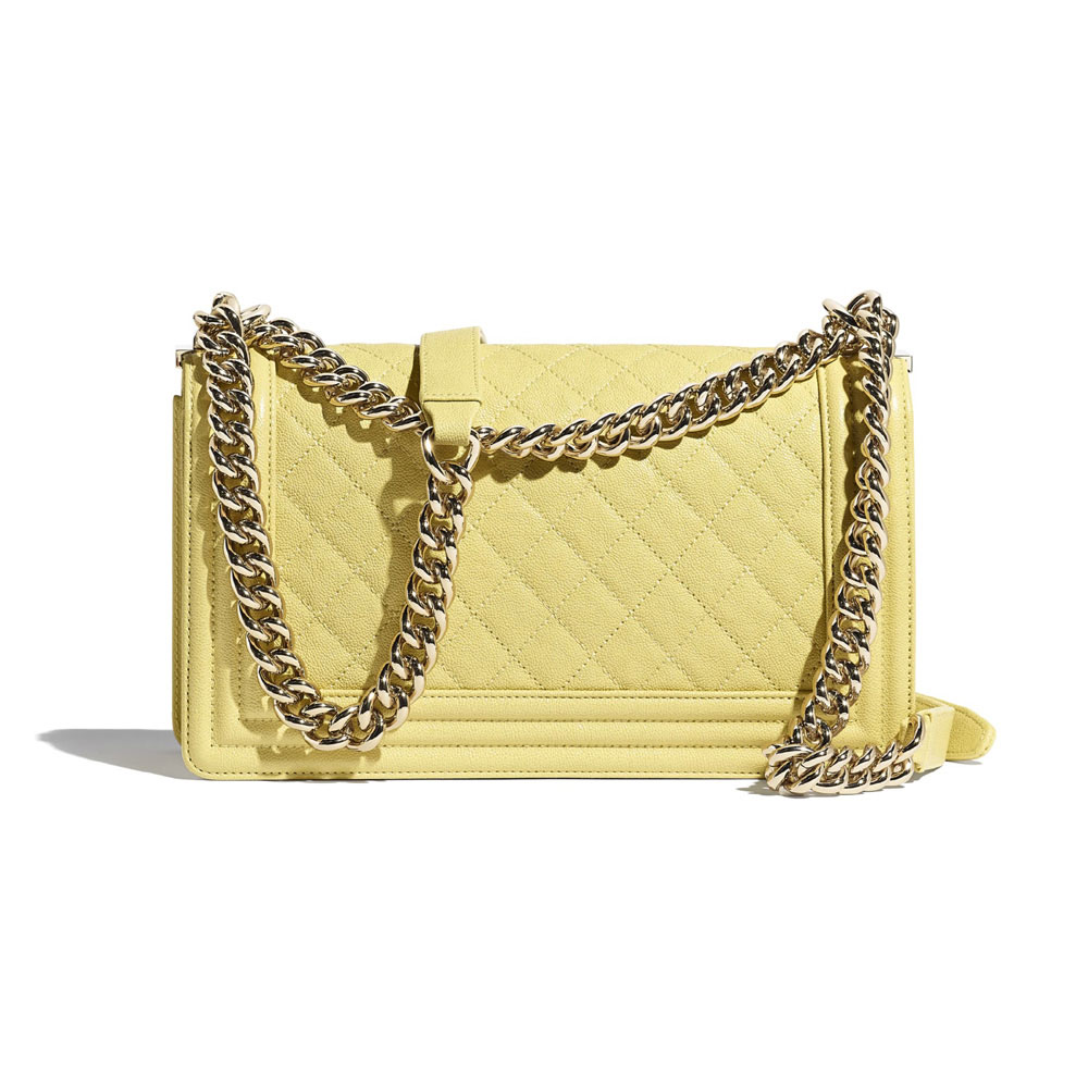 Chanel Grained Calfskin Yellow BOY Chanel bag A67086 B00317 N9309 - Photo-2
