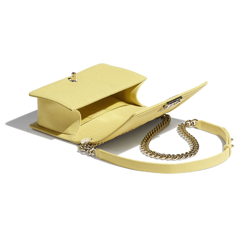 Chanel Grained Calfskin Yellow BOY Chanel bag A67086 B00317 N9309 - Photo-3