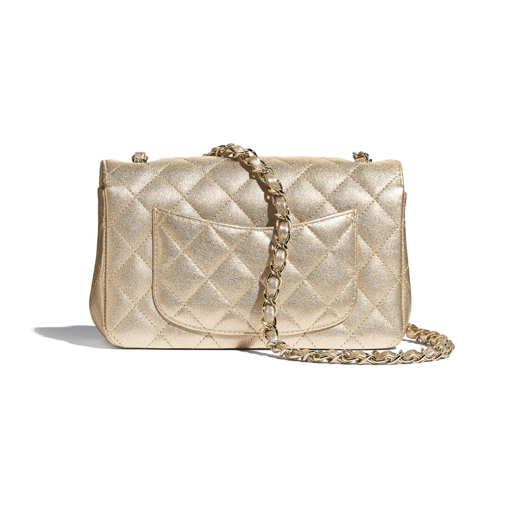 Chanel Metallic Lambskin Gold Mini Flap Bag A69900 B05133 NB812 - Photo-2