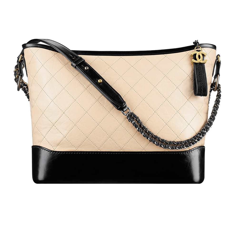 Chanels Gabrielle large hobo bag beige black A93825 Y61477 C0204