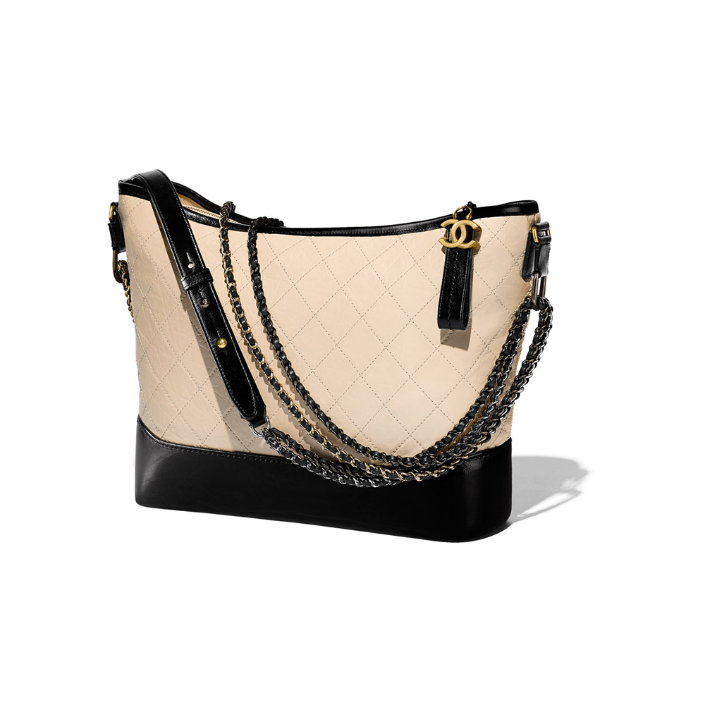 Chanels Gabrielle large hobo bag beige black A93825 Y61477 C0204 - Photo-2
