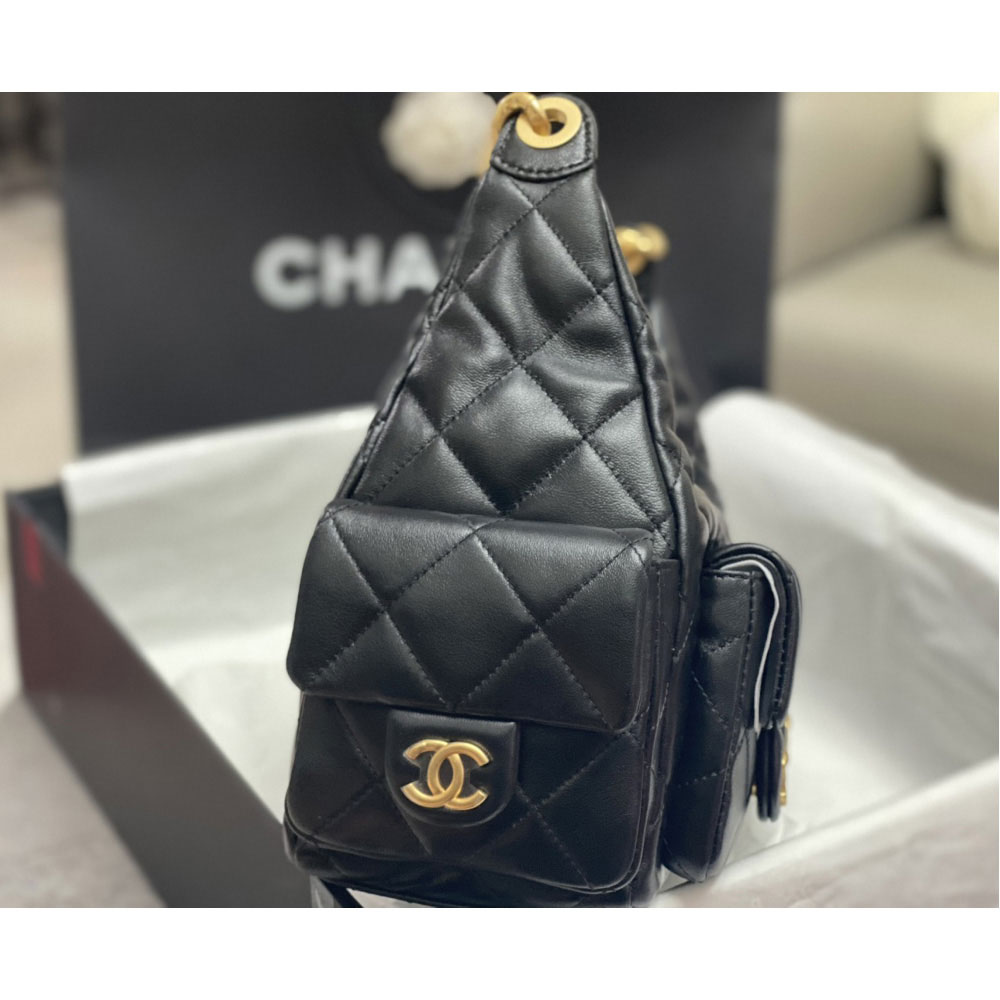Chanel Maxi hobo bag in black AS5302 B18791 94305 - Photo-2