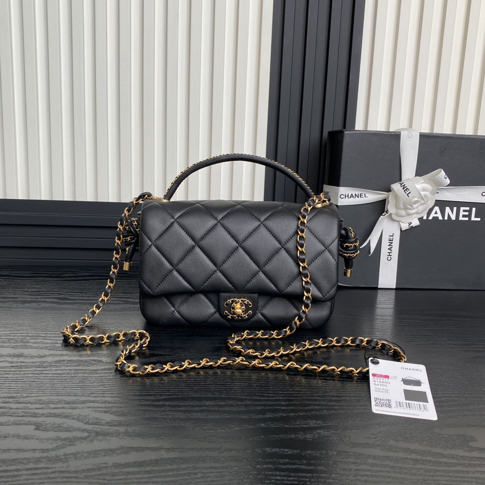 Chanel Flap bag with top handle in black AS5317 B18800 94305