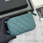 Chanel Classic mini pouch in Dark Turquoise Green Caviar A82365 Y01480 NA104 - thumb-2