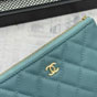 Chanel Classic mini pouch in Dark Turquoise Green Caviar A82365 Y01480 NA104 - thumb-3