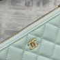 Chanel Classic mini pouch in Light Green Caviar A82365 Y01480 NM369 - thumb-3