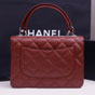 Chanel Flap bag with top handle lambskin light Silver Burgundy A92236 Y60767 U1192 - thumb-2