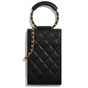 Chanel Grained Shiny Calfskin Phone Holder with Chain AP1262 B02301 94305 - thumb-2