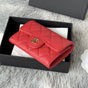 Chanel Classic Card Holder Red Grained Shiny Calfskin AP4096 B10583 NQ339 - thumb-3