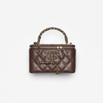 Chanel Long vanity with chain in dark brown AP4872 B22044 U3661