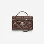Chanel Vanity with chain in dark brown AP4936 B22105 U3661