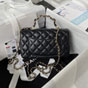 Chanel Mini classic handbag with top handle gold-tone metal AS2431 B14475 94305 - thumb-2