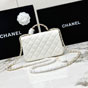 Chanel Matelasse Top Handle Chain Crossbody Shoulder Bag AS4140 in White - thumb-3