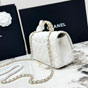 Chanel Top Handle Mini Bijou Flap bag AS4141 Matrasse White lambskin - thumb-2