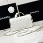 Chanel Top Handle Mini Bijou Flap bag AS4141 Matrasse White lambskin - thumb-3