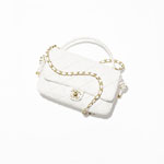 Chanel Flap bag with top handle in white AS5317 B18800 10601