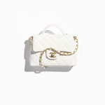 Chanel Small flap bag with top handle in white AS5355 B19386 10601
