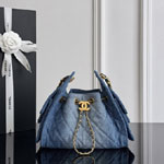 Chanel 25 mini handbag Washed denim gold-tone metal AS5631 B23556 U7740