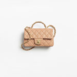 Chanel Mini flap bag with top handle in camel AS5701 B21431 NB356