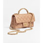 Chanel Mini flap bag with top handle in camel AS5701 B21431 NB356 - thumb-2
