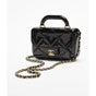 Chanel Mini flap bag with top handle in black AS5805 B21985 94305 - thumb-2