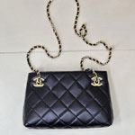 Chanel Small shopping bag Black Lambskin gold-tone AS6248 B24030 94035