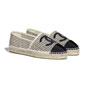 Chanel Mesh Grosgrain Beige Black Espadrilles G37302 Y55182 K2715 - thumb-2