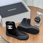 Chanel Short Boots Black White G47141 B23935 U9429 - thumb-2
