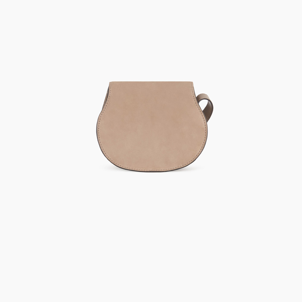 Chloe Mini Marcie round saddle bag in motty grey suede calfskin 3P0580-H67-B79 - Photo-2