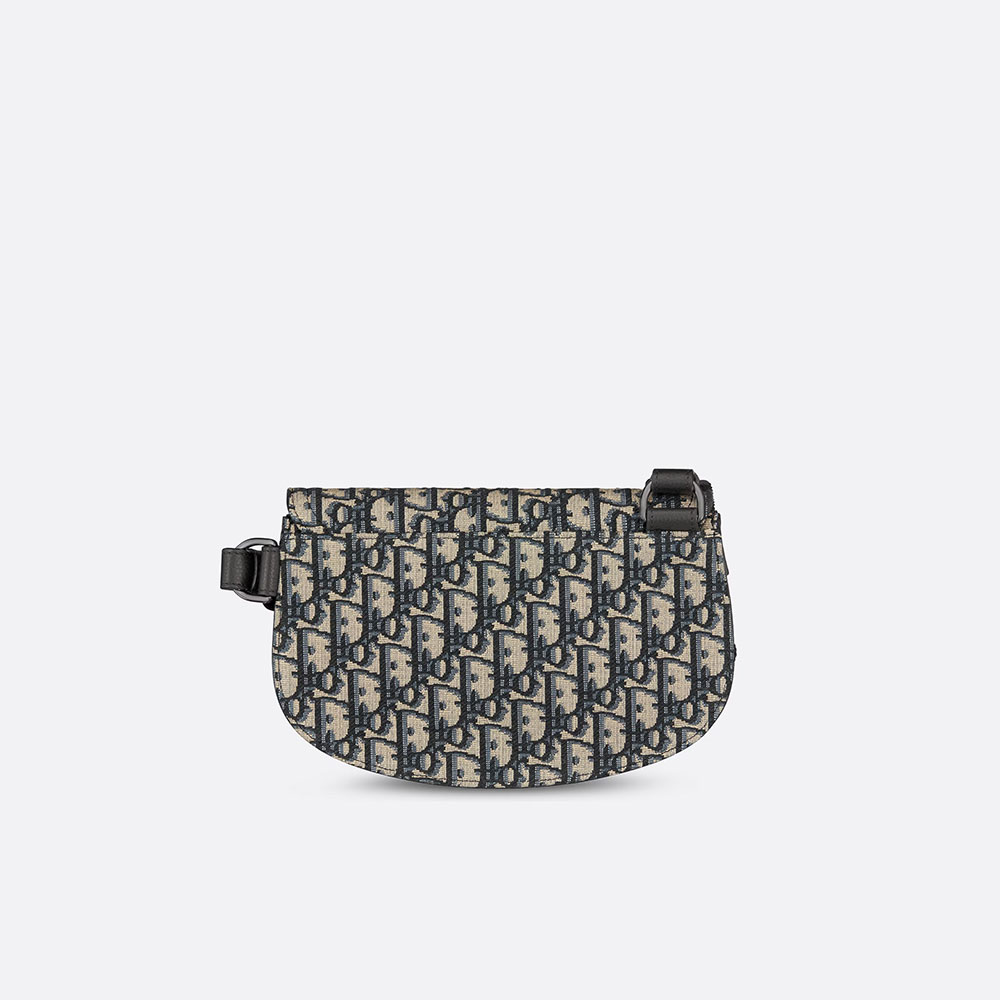 Saddle Pouch Beige and Black Dior Oblique Jacquard 1ADPO044YKY H27E - Photo-4