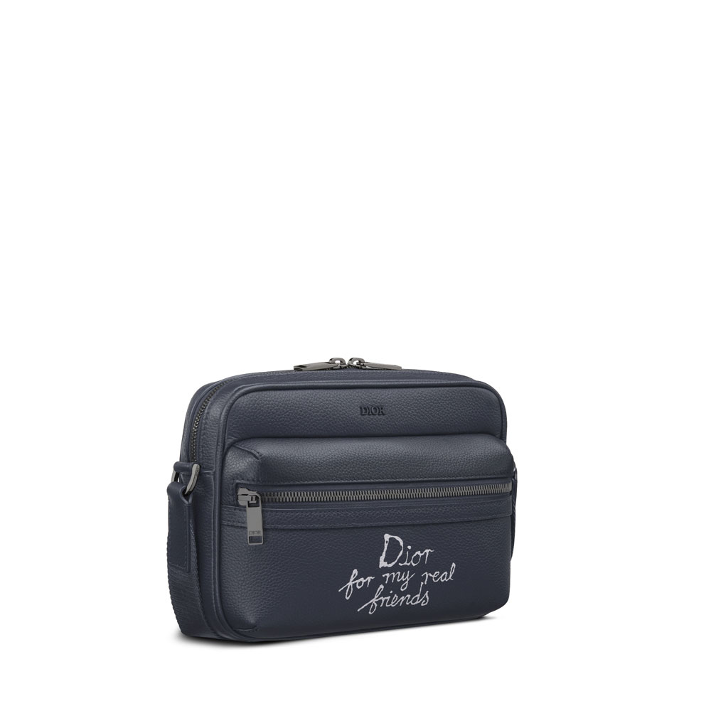 Dior Hylton Nel Rider 2.0 Zipped Messenger Navy Blue 1ESPO340FRY H56E - Photo-2