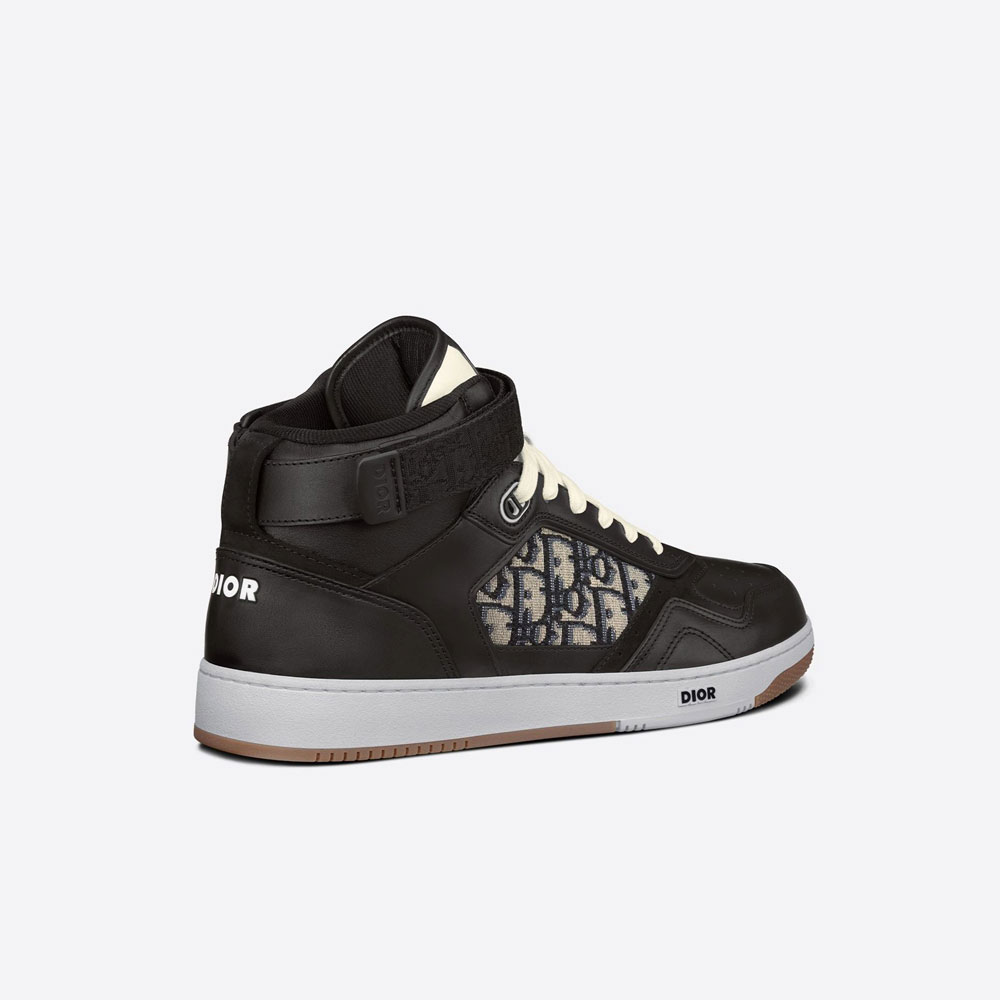 Dior B27 High Top Sneaker Black Smooth Calfskin 3SH132ZIR H965 - Photo-2