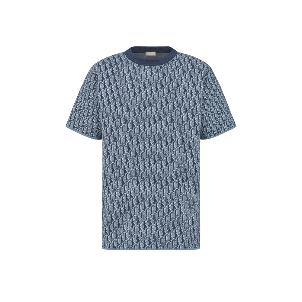 Dior Oblique T-Shirt Relaxed Fit in Blue 593M634A7018 C585