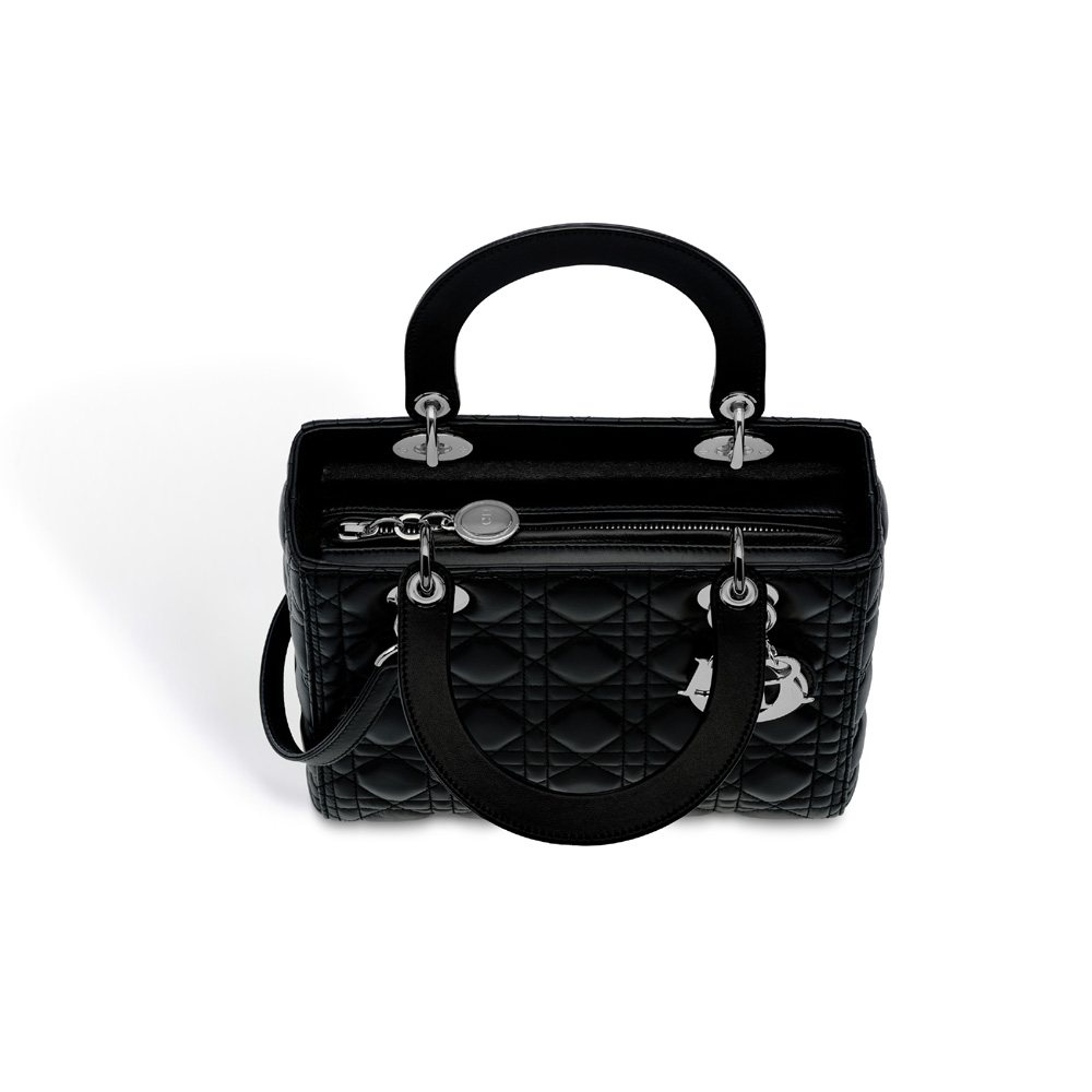 lady dior bag in black lambskin CAL44551 N0 - Photo-3