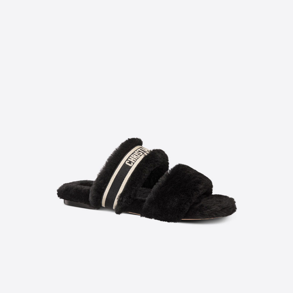 Dior Chez Moi Slide Embroidered Cotton Shearling KDQ734ESK S11X - Photo-2