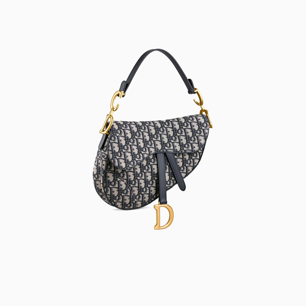 Dior Saddle bag in blue canvas M0446CTZQ M928 - Photo-2
