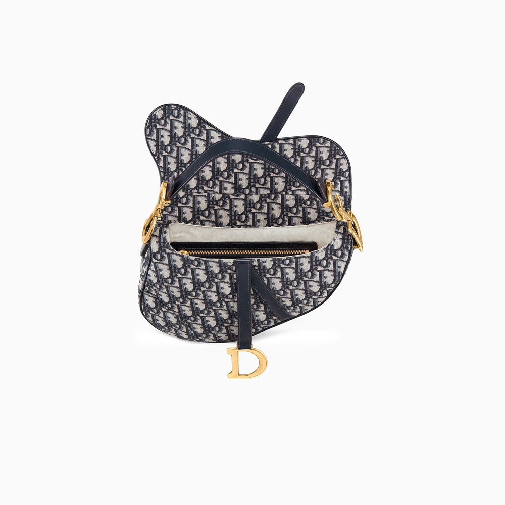 Dior Saddle bag in blue canvas M0446CTZQ M928 - Photo-3