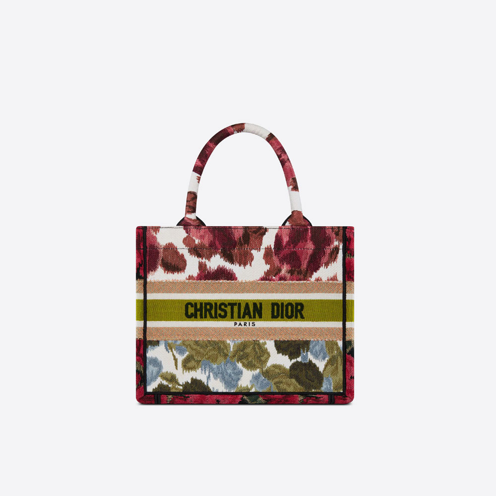Small Dior Book Tote Floral Embroidery Heathered Effect M1265ZRZQ M884