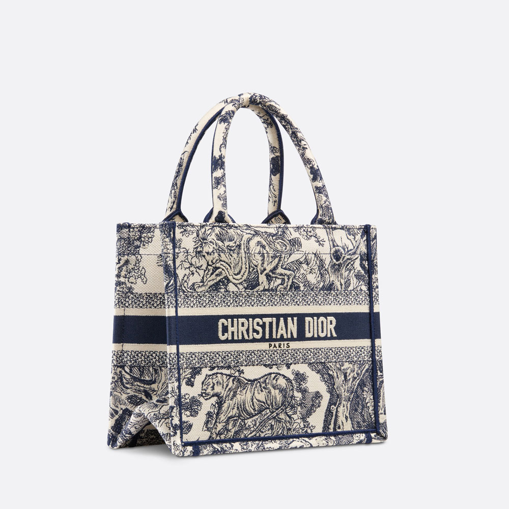 Small Dior Book Tote Toile de Jouy Embroidery M1265ZTDT M808 - Photo-2