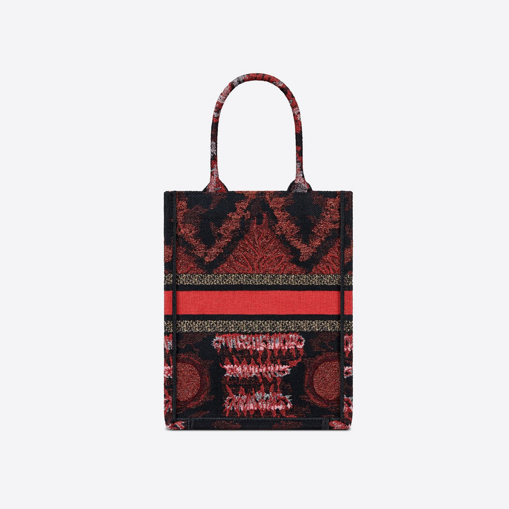 Vertical Dior Book Tote Tie Embroidery with Metallic Thread M1272ZTYK M887 - Photo-2