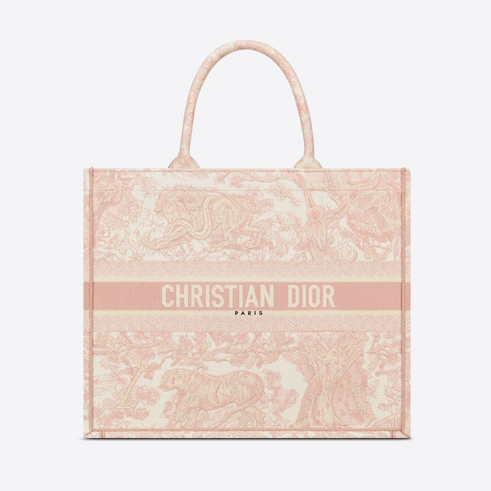 Large Dior Book Tote Toile de Jouy Embroidery M1286ZTDT M956