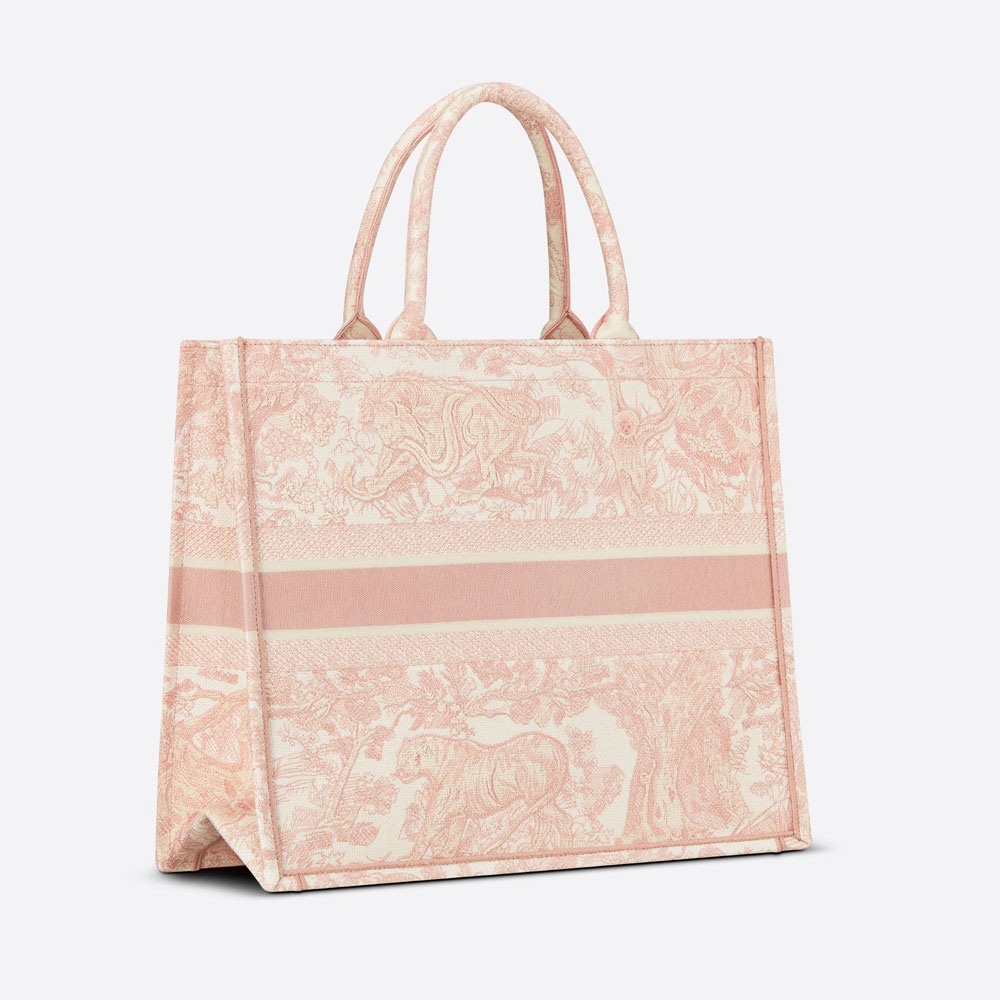 Large Dior Book Tote Toile de Jouy Embroidery M1286ZTDT M956 - Photo-3