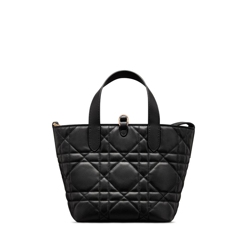 Small Dior Toujours Vertical Tote Bag in Black M2835OSNW M900 - Photo-3