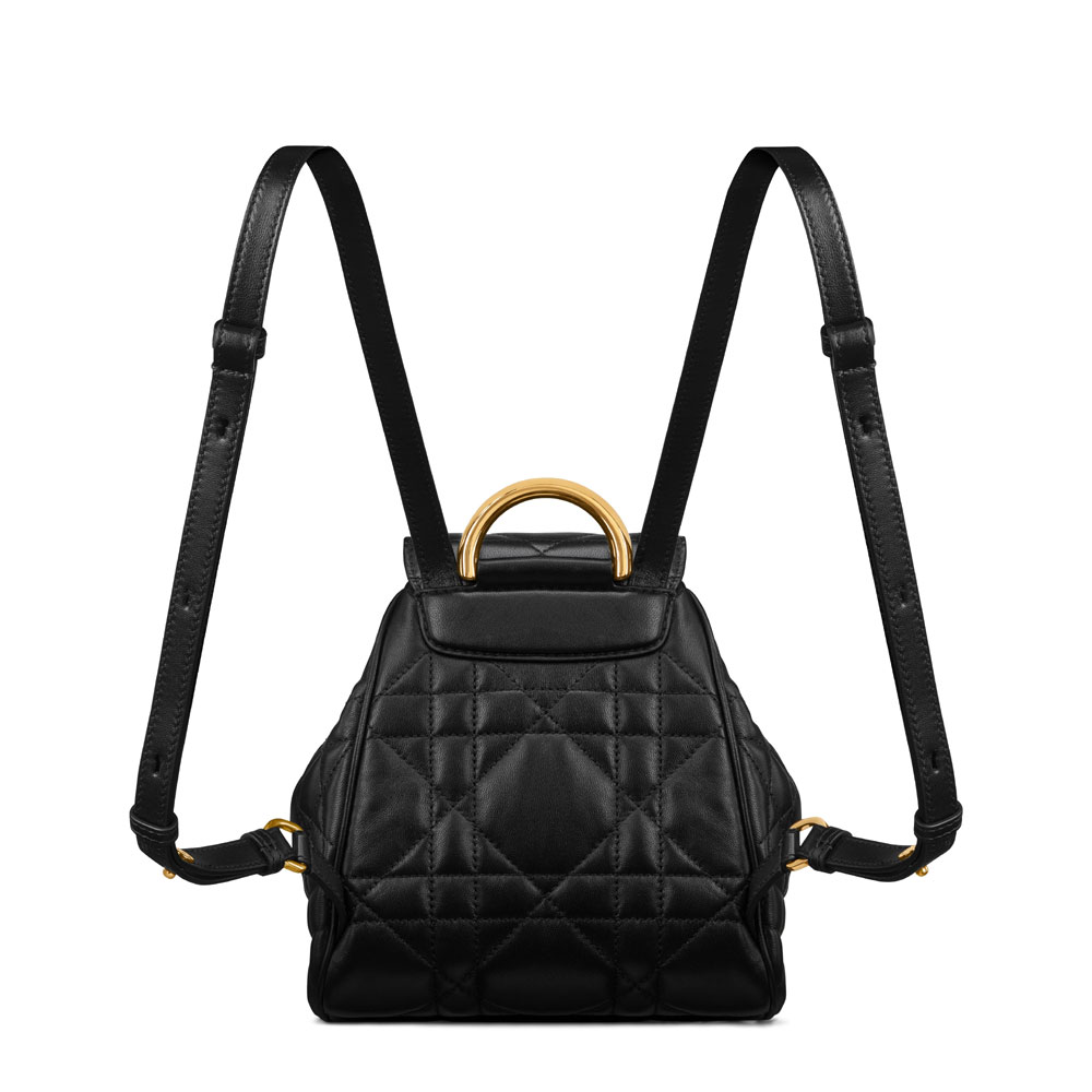 Small Dior Caro Backpack in Black M6302UNOZ M900 - Photo-3