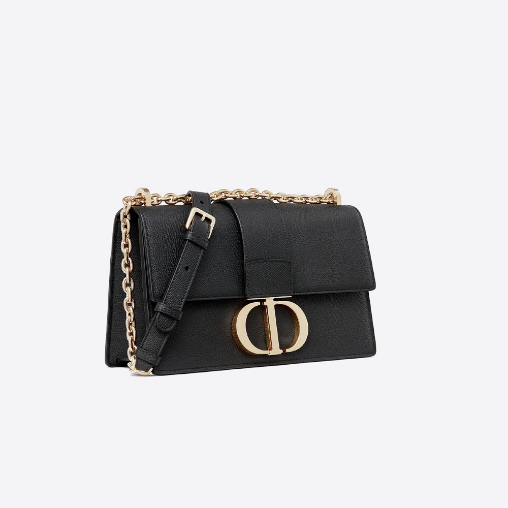 Dior 30 Montaigne Chain Bag Black Grained Calfskin M9208OWBH M900